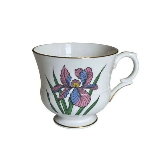 TeaCup Vintage‎ Staffordshire Fine Bone China English IRIS Pattern Set 3 Piece - Picture 9 of 12